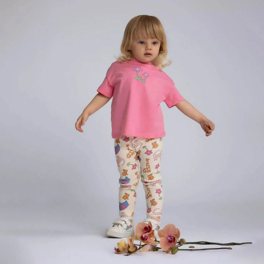 Defacto Baby Girl Animal Patterned Ribbed Camisole Trousers