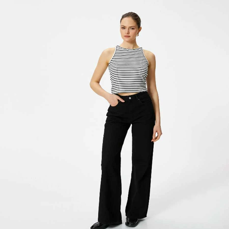 Koton Wide Leg Jeans High Waist Cotton Pocket - Bianca Jeans