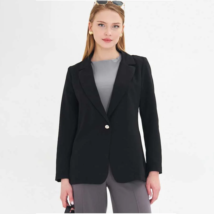 armonika Women’s Black Single Button Jacket Arm