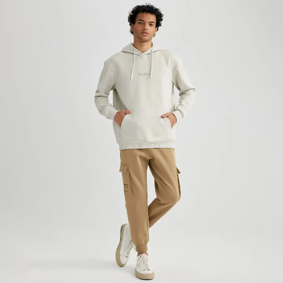 Defacto Regular Fit Cargo Pocketed Jogger Sweatpants - Straight Waist Lace-Up