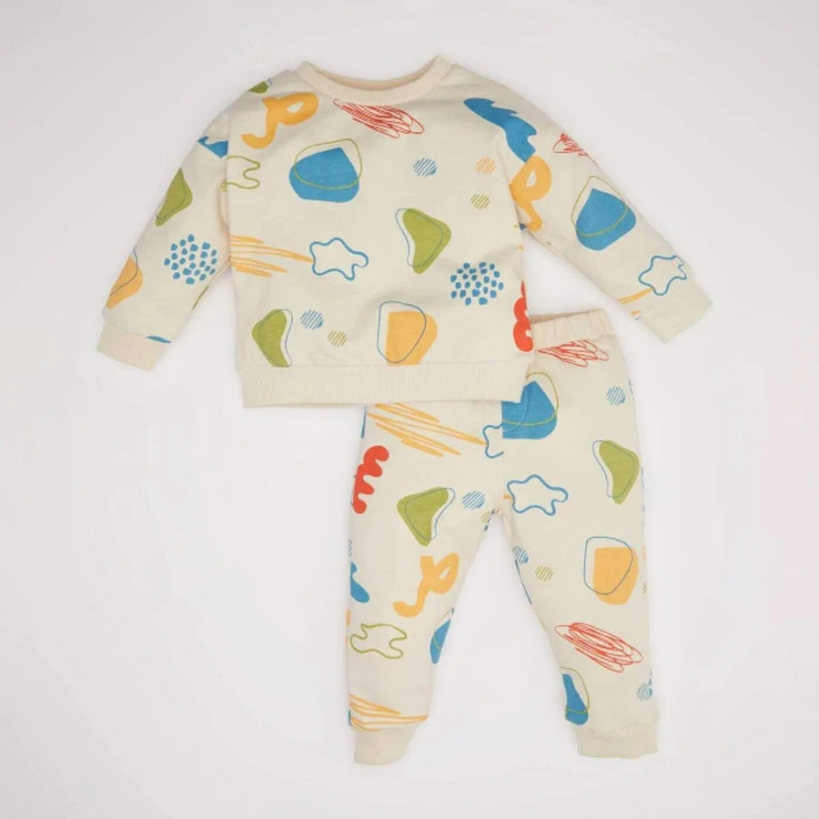 Defacto Baby Boy 2-Piece Set Patterned Thin Sweatshirt & Bottom