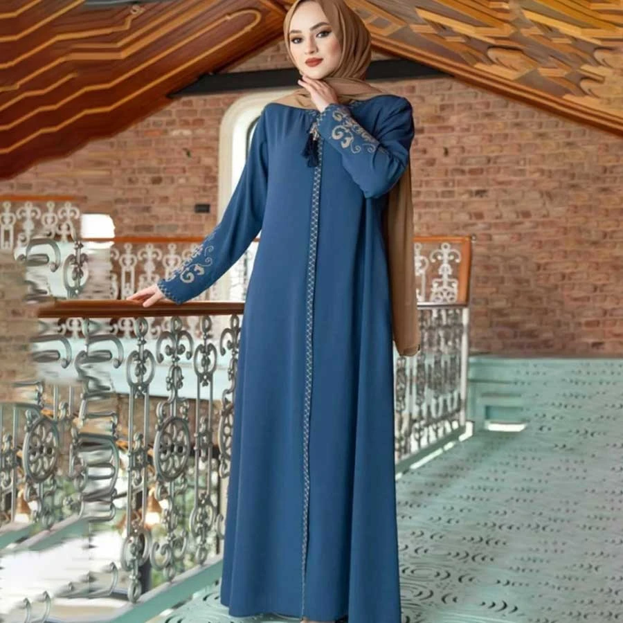 ISTANBUL STYLES Large Size Embroidered Zippered Ferace