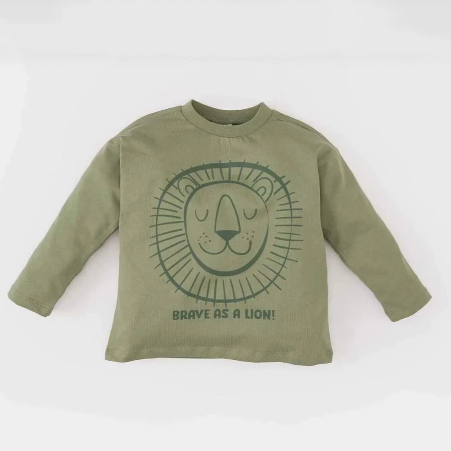 Defacto Baby Boy Crew Neck Lion Print Long Sleeve T-Shirt