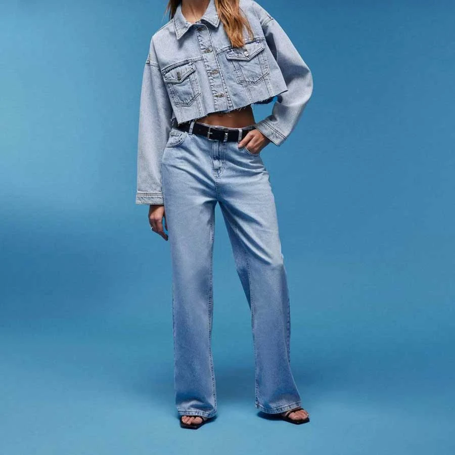Defacto 90’s Wide Leg High Waist Long Jean Washed Trousers