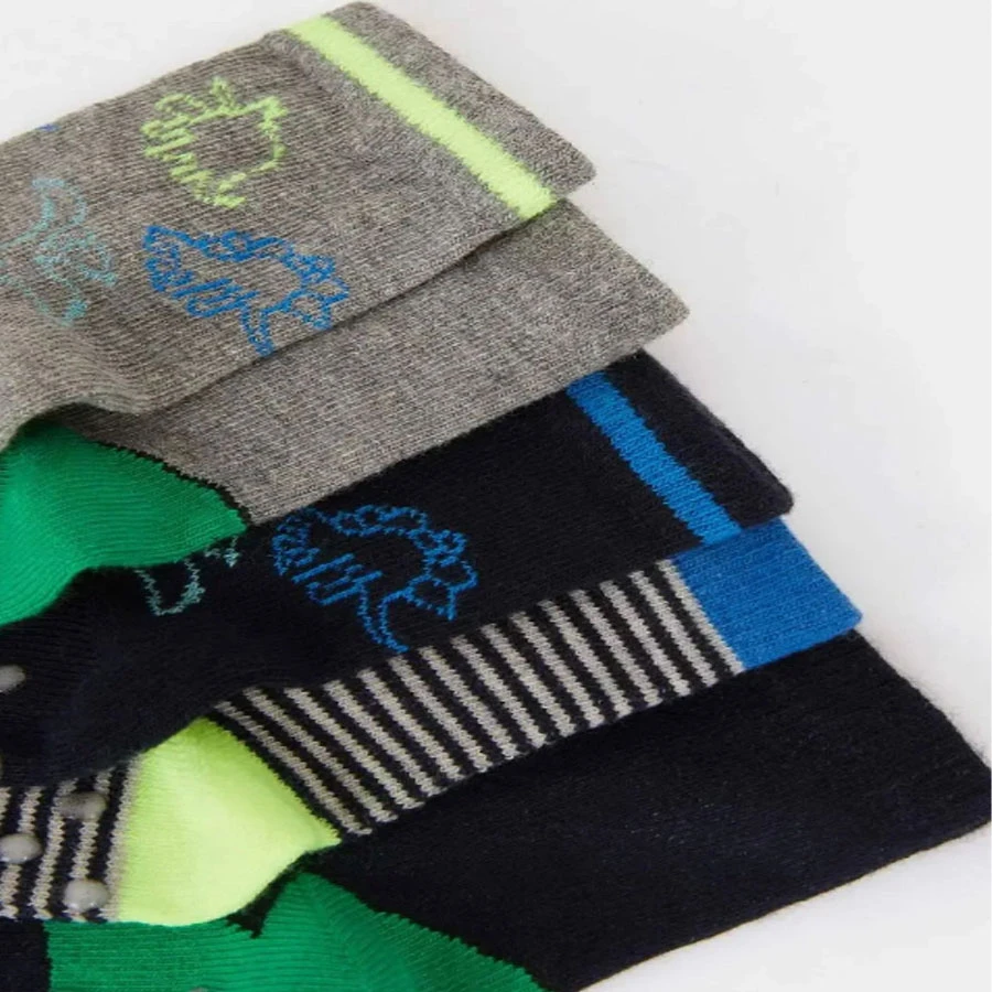 Defacto Baby Boy Anti-Slip Sole 5-Piece Cotton Long Socks