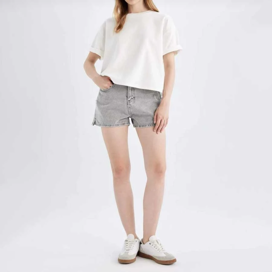 Defacto Mom Fit High Waist Jean Shorts