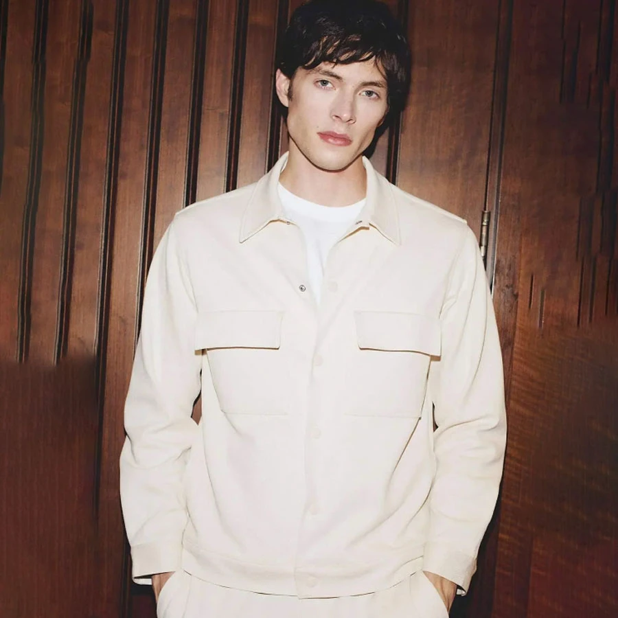 Defacto Polo Collar Snap Closure Pocket Shirt Jacket