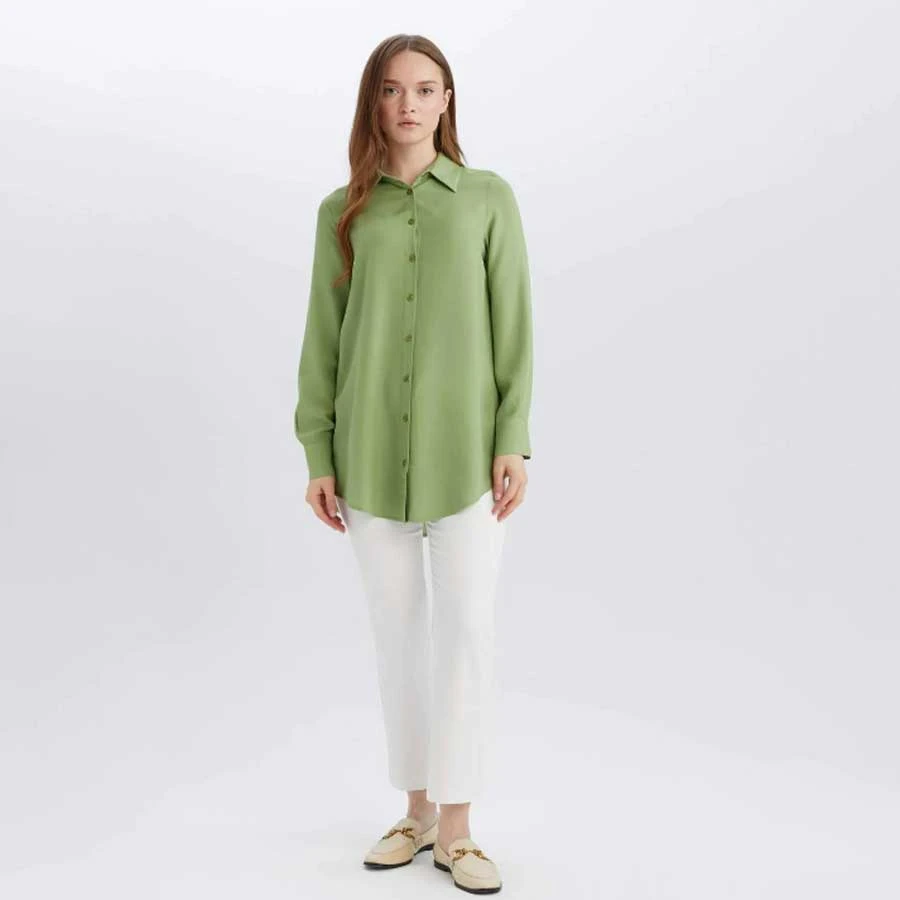 Defacto Regular Fit Basic Plain Long Sleeve Hijab Shirt Tunic