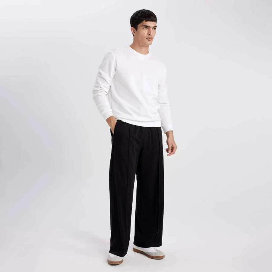 Defacto Relax Fit Slim Sweatpants Wide Loose Leg with Pockets