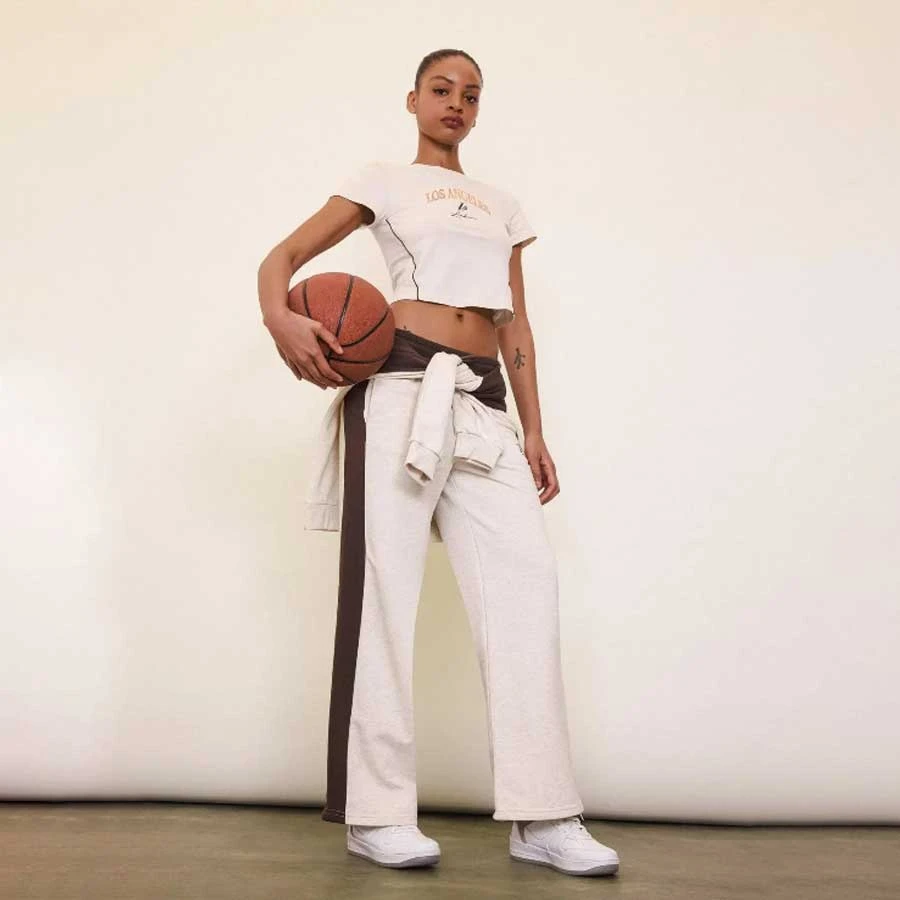 Defacto Defactofit NBA Wordmark Thick Sweatpants Wide Leg Wide Loose Leg with Pockets Standard Size