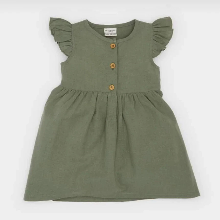 Defacto Baby Girl Short Sleeve Flame Poplin Dress