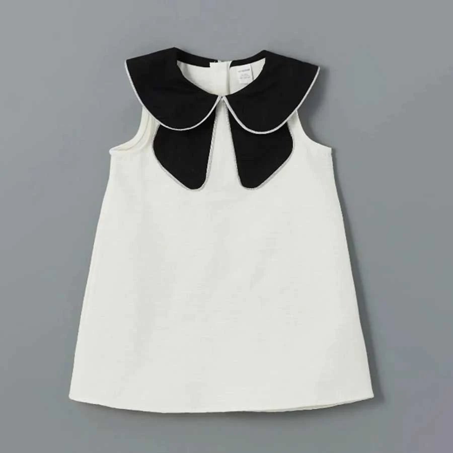 LC Waikiki – Ecru Baby Collar Dobby Girl Dress