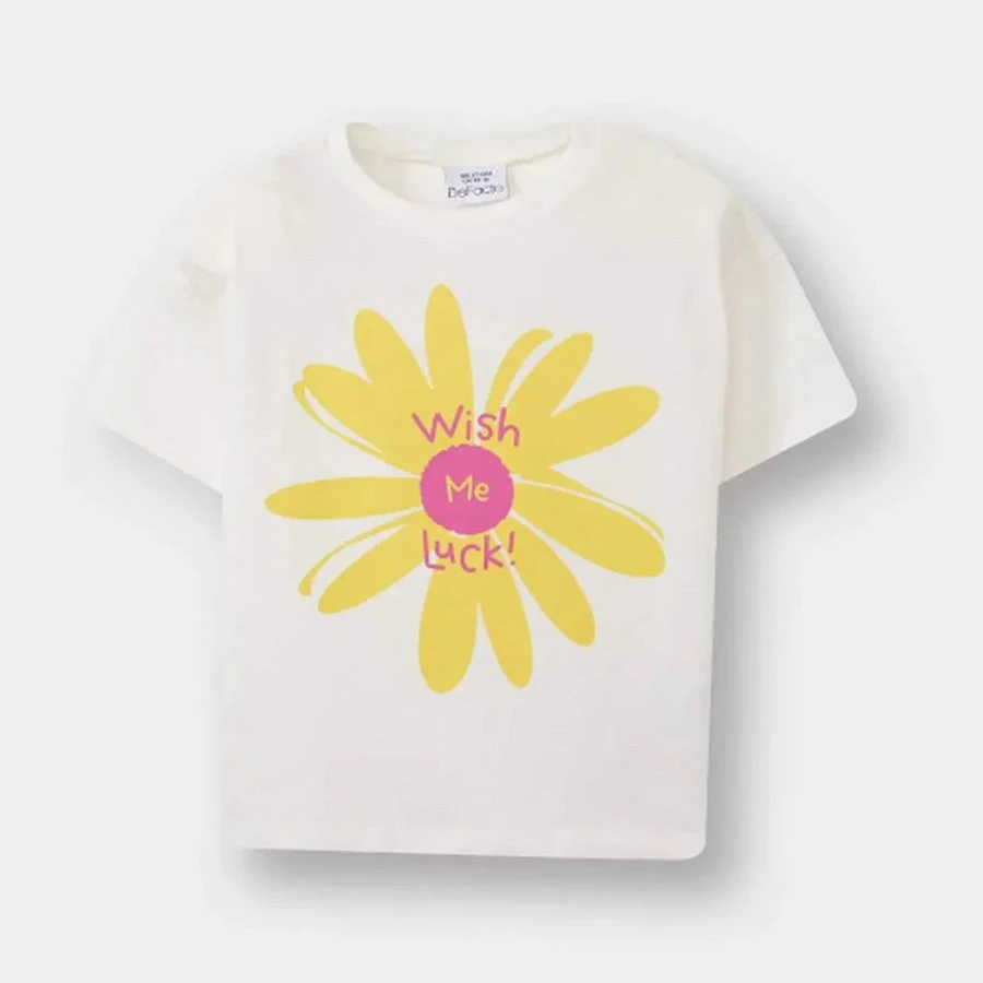 Defacto Baby Girl Crew Neck Printed Short Sleeve T-Shirt