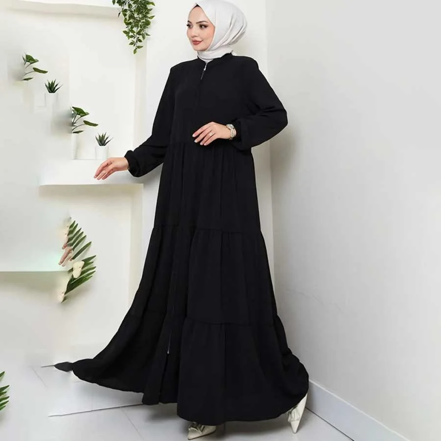 Bestenur Fold Detailed Zippered Ferace