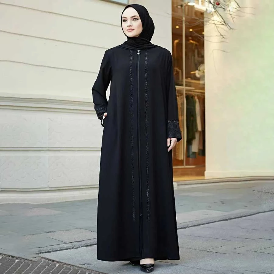 ISTANBUL STYLES Large Size Lace Sleeve Jewelled Ferace