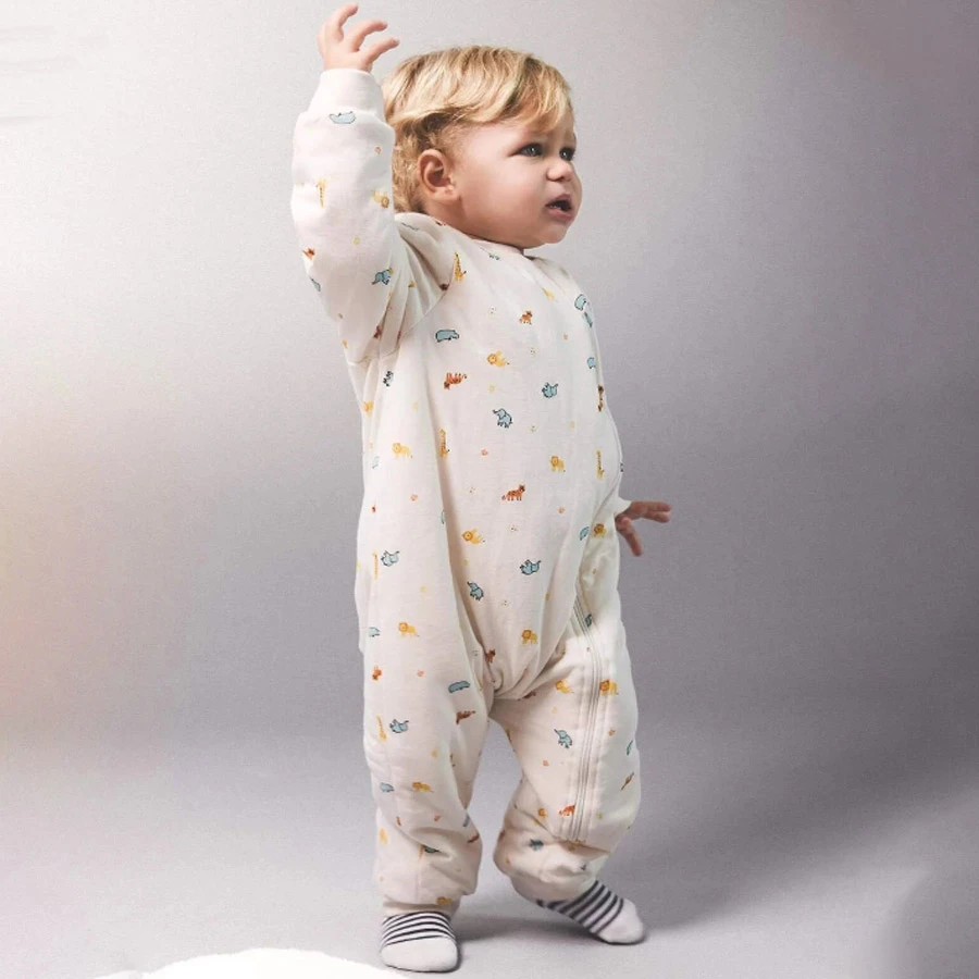 Defacto Baby Boy Newborn 1 Tog Fiber Dinosaur Printed Combed Cotton Long Sleeve Jumpsuit