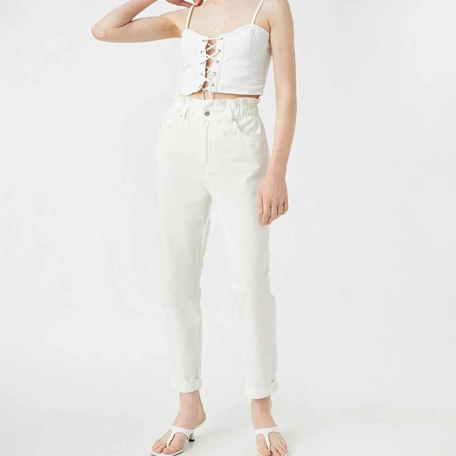 Koton 2yak47004mw Women’s Jean Trousers - Off White