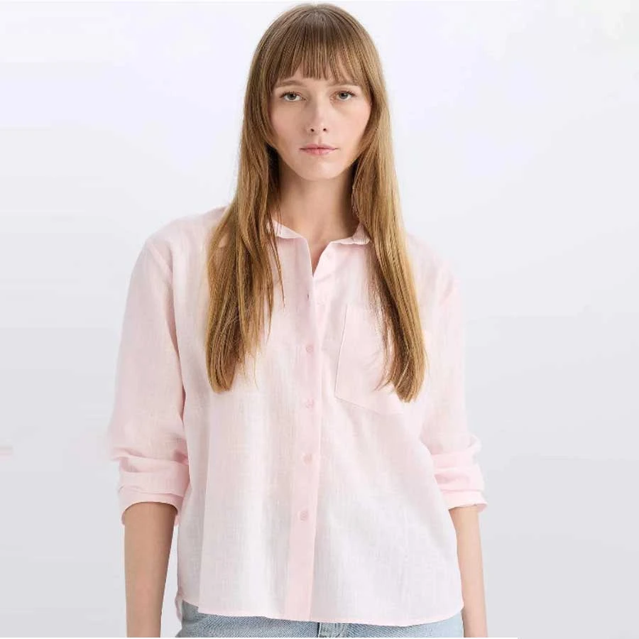 Defacto Oversize Wide Fit Single Pocket Long Sleeve Shirt