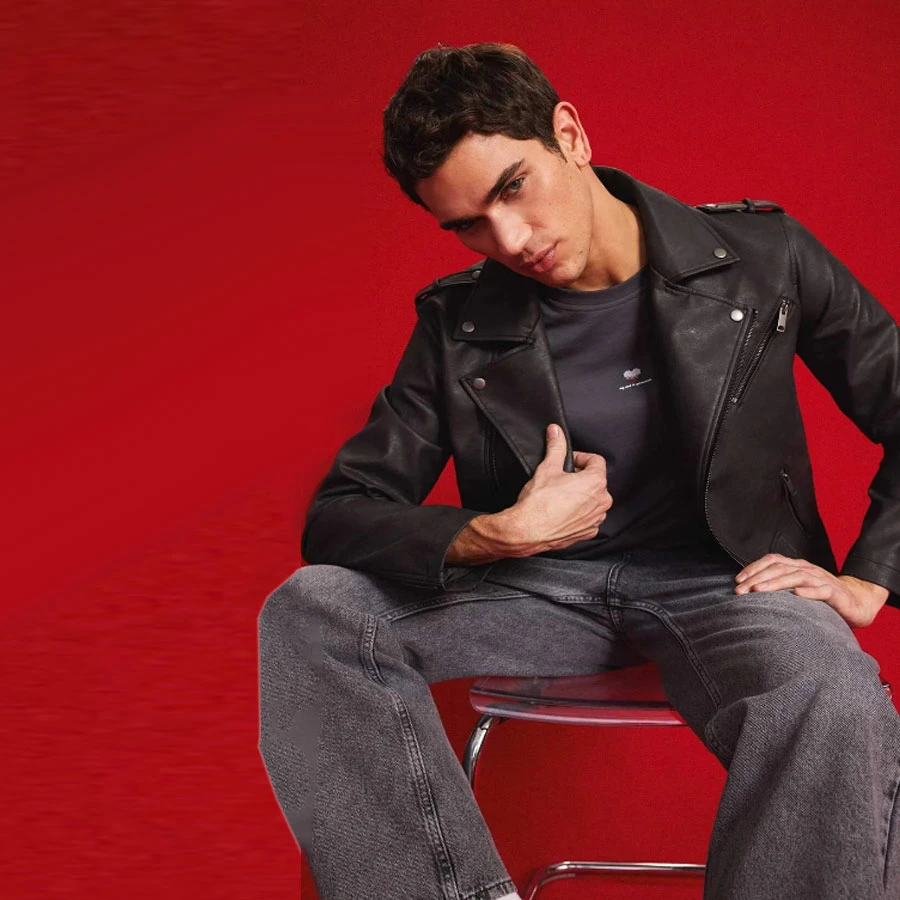 Defacto Water Repellent Faux Leather Coat Jacket Shirt Collar with Zipper Pocket