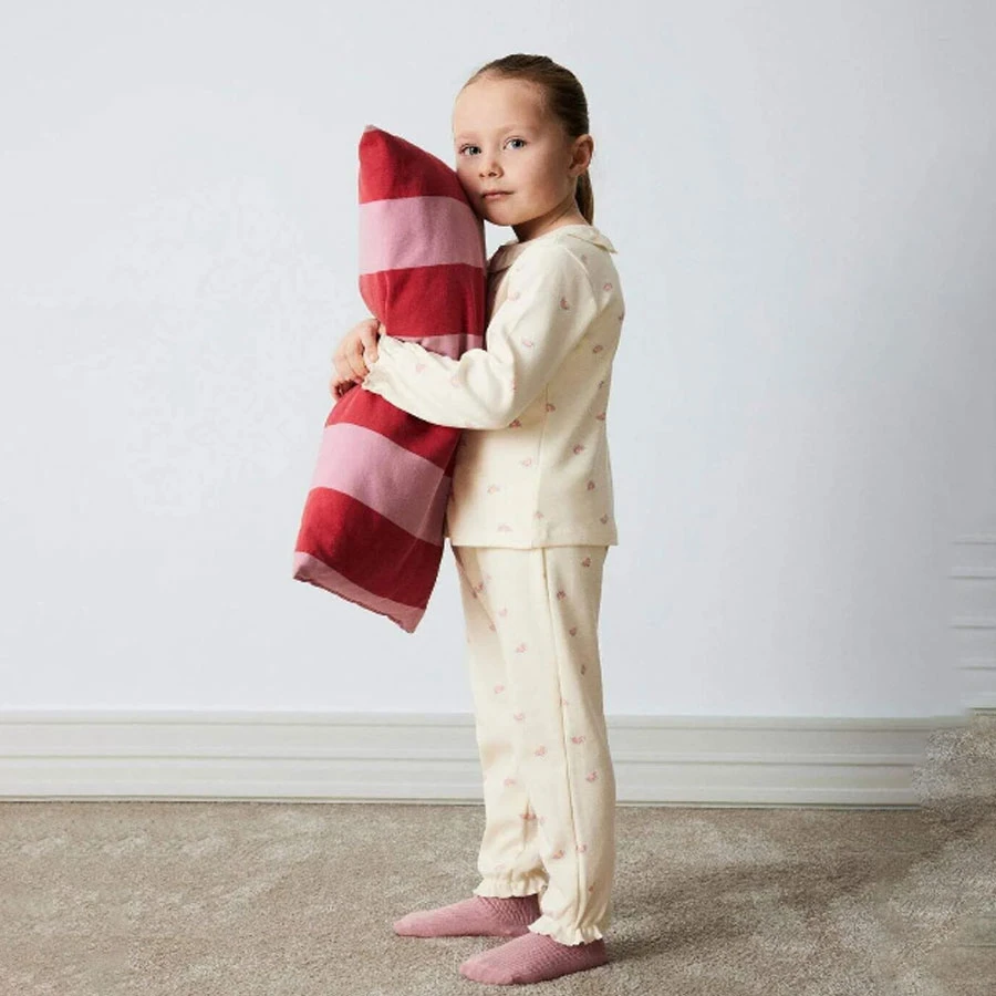 Defacto Baby Girls Pajamas Set Rainbow Printed Long Sleeve Top with Elastic Waist Long Bottom