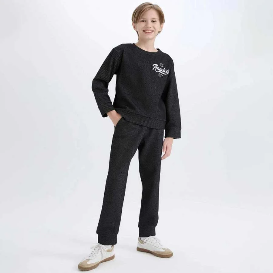 Defacto – Boy’s 2-Piece Set Printed Sweatshirt & Sweatpants