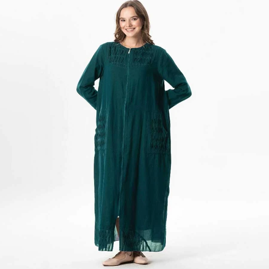 Elis Şile Bezi Long Sleeve Voile Tülay Ribbed Summer Ferace