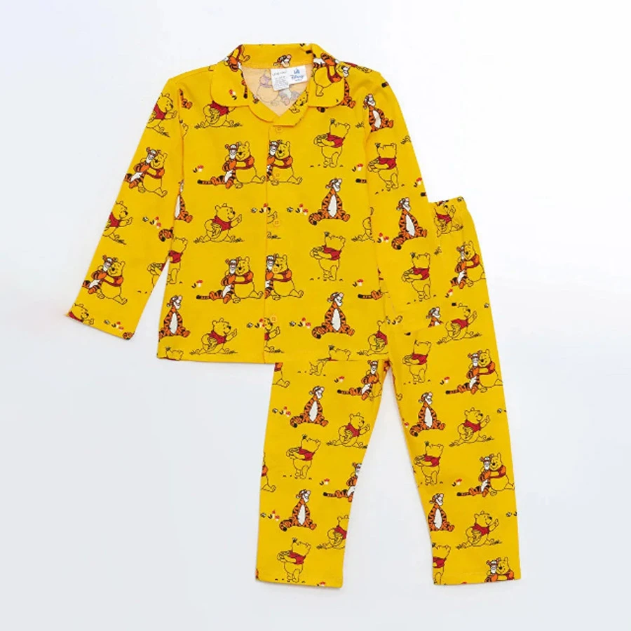 LC Waikiki – Kids Yellow Polo Neck Winnie the Pooh Printed Boys’ Pajamas Set