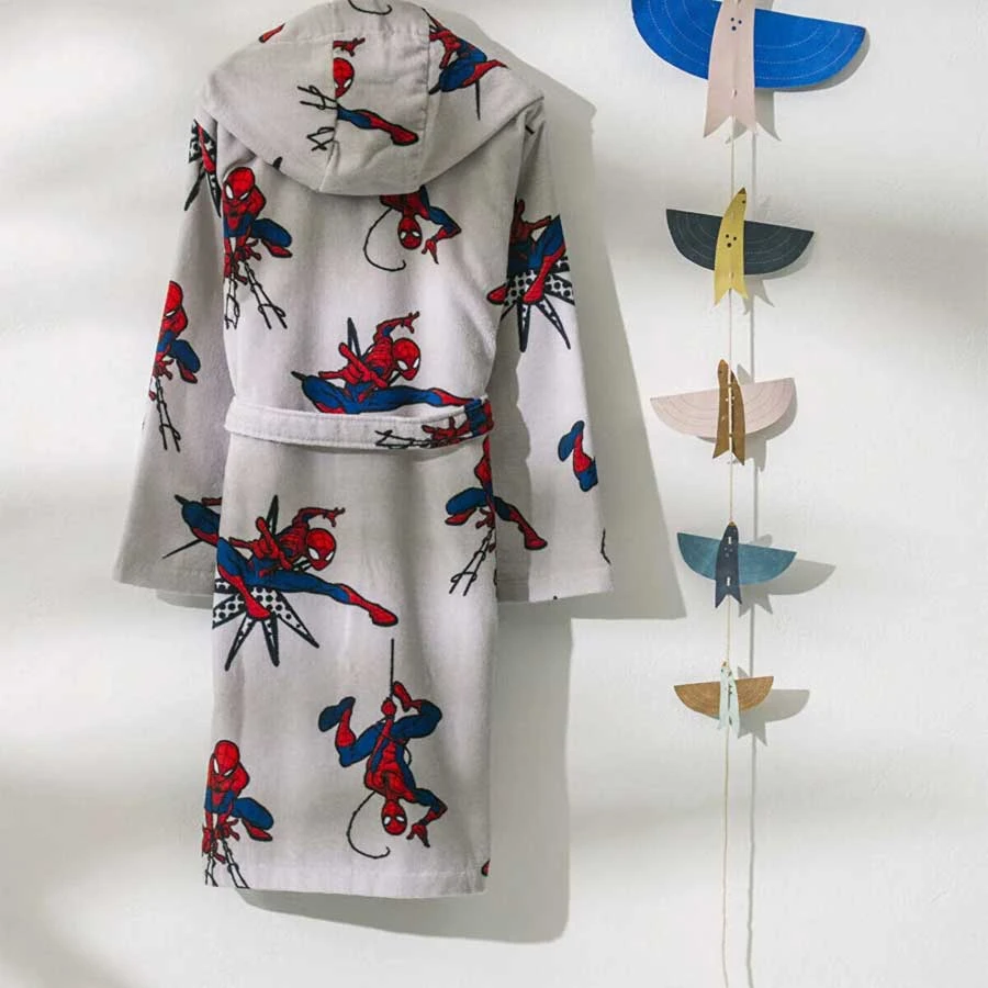 LC Waikiki – Gray Spider-Man Printed Boys’ Bathrobe
