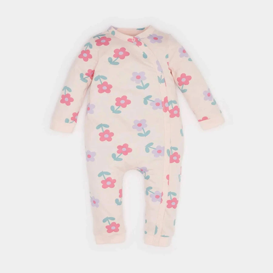 Defacto Baby Girl Newborn Floral Combed Cotton Jumpsuit