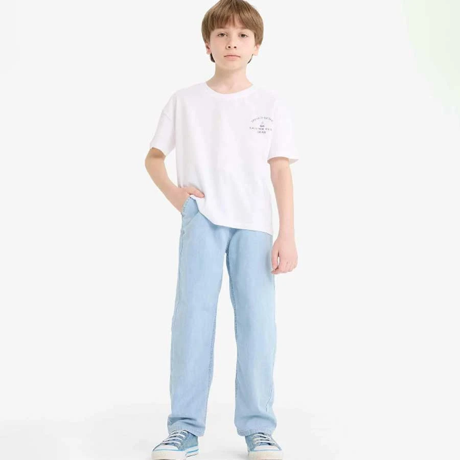 Defacto – F6899 Blue Boy’s Flexible Waisted Straight Leg Jean Trousers