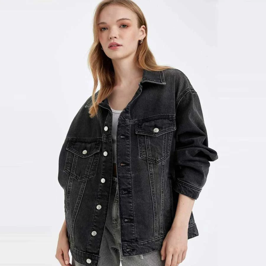 Defacto Oversize Wide Fit Button Jean Jacket