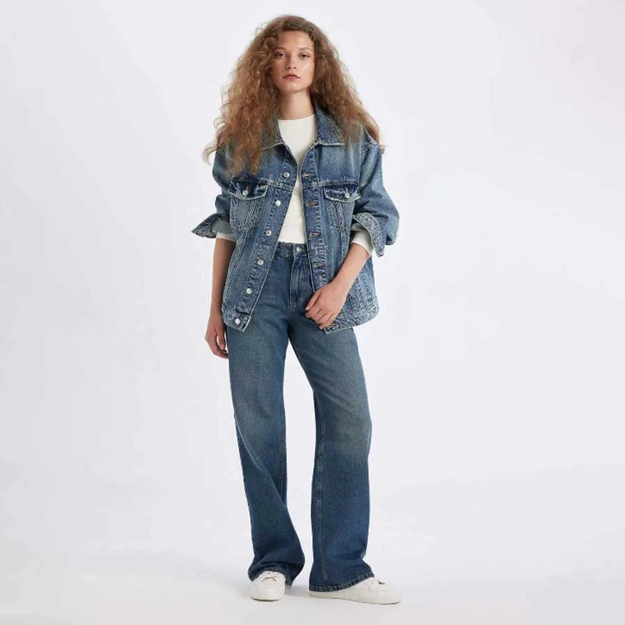 Defacto Oversize Wide Fit Button Jean Jacket