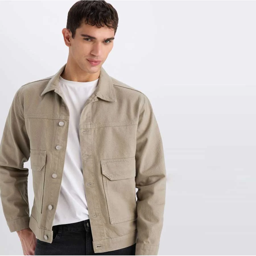 Defacto Slim Fit Button Pocket Seasonal Spring Jean Jacket