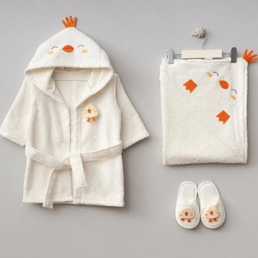 Bebitof Cute Chick Cotton Bathrobe Set