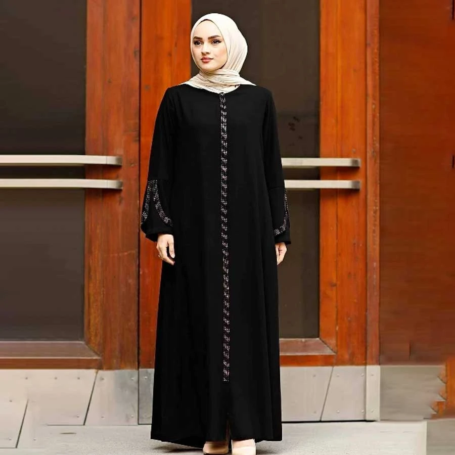 ISTANBUL STYLES Large Size Stone Striped Women’s Ferace