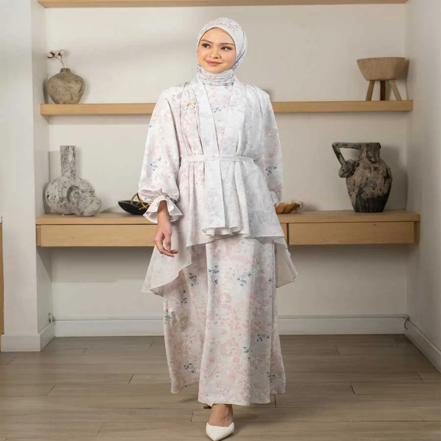 Siara – Dress Set Silk Grey