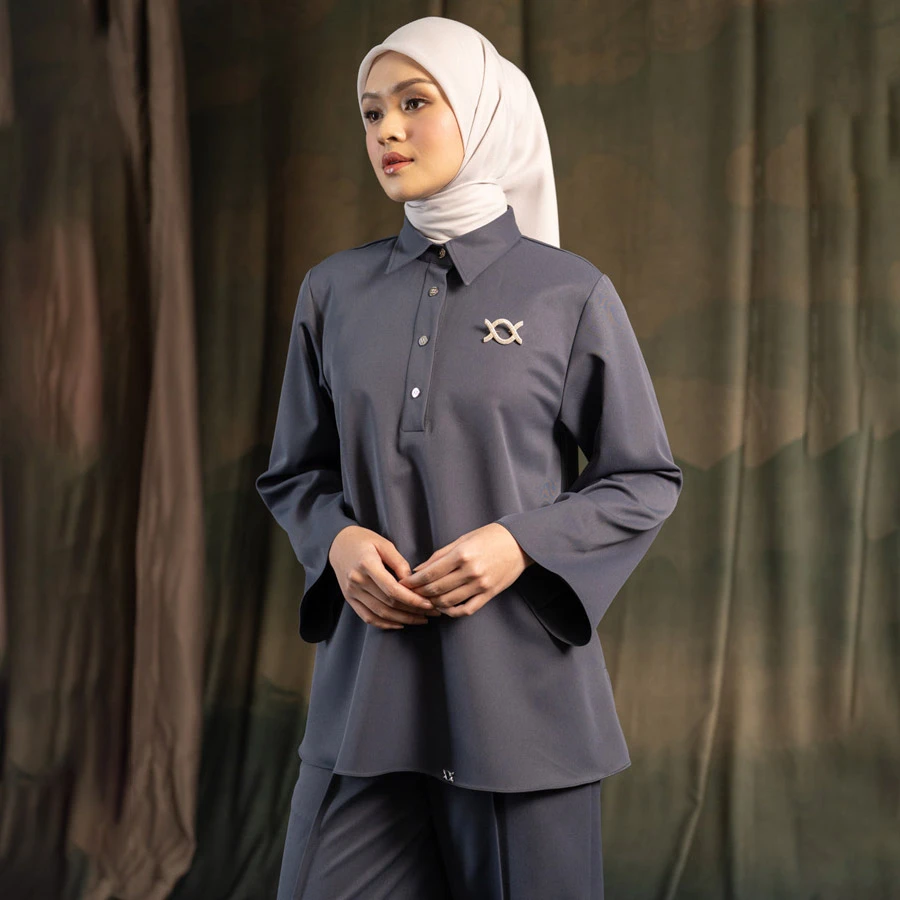 Caroline Blouse – Charcoal