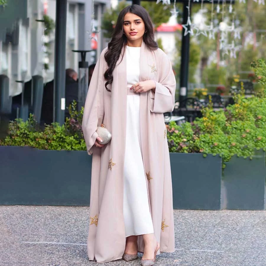 MELEK ARAZ Stone Star Detailed Abaya