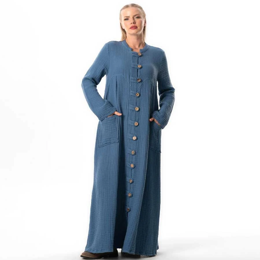 Elis Şile Bezi Heaven Judge Collar Long Sleeve Double Muslin Ferace