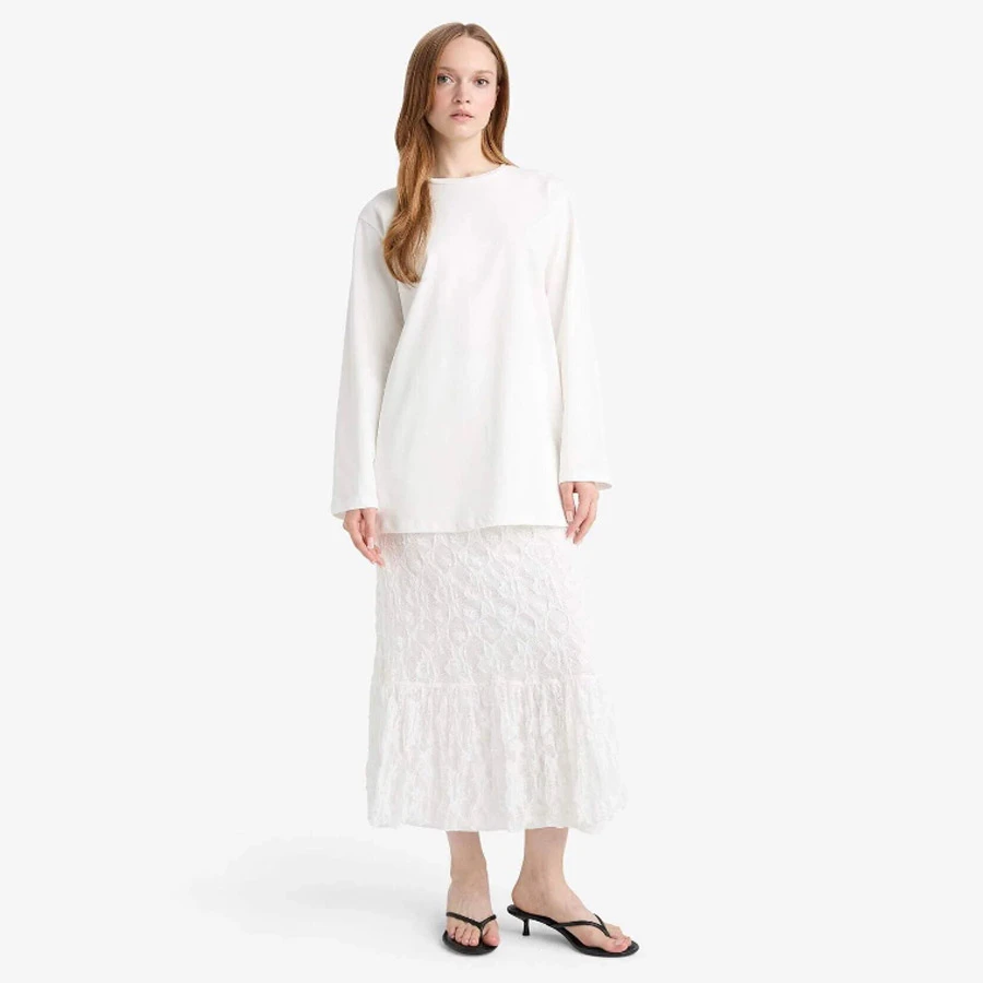 Defacto A-Line Lace Midi Skirt