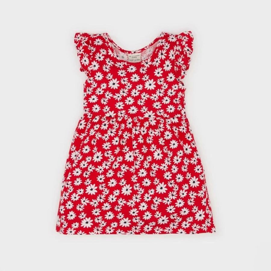 Defacto New Season Baby Girl Floral Print Short Sleeve Dress