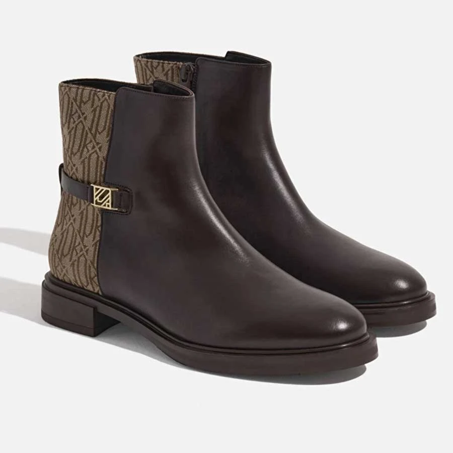 İpekyol Monogram Jacquard Mixed Leather Boots