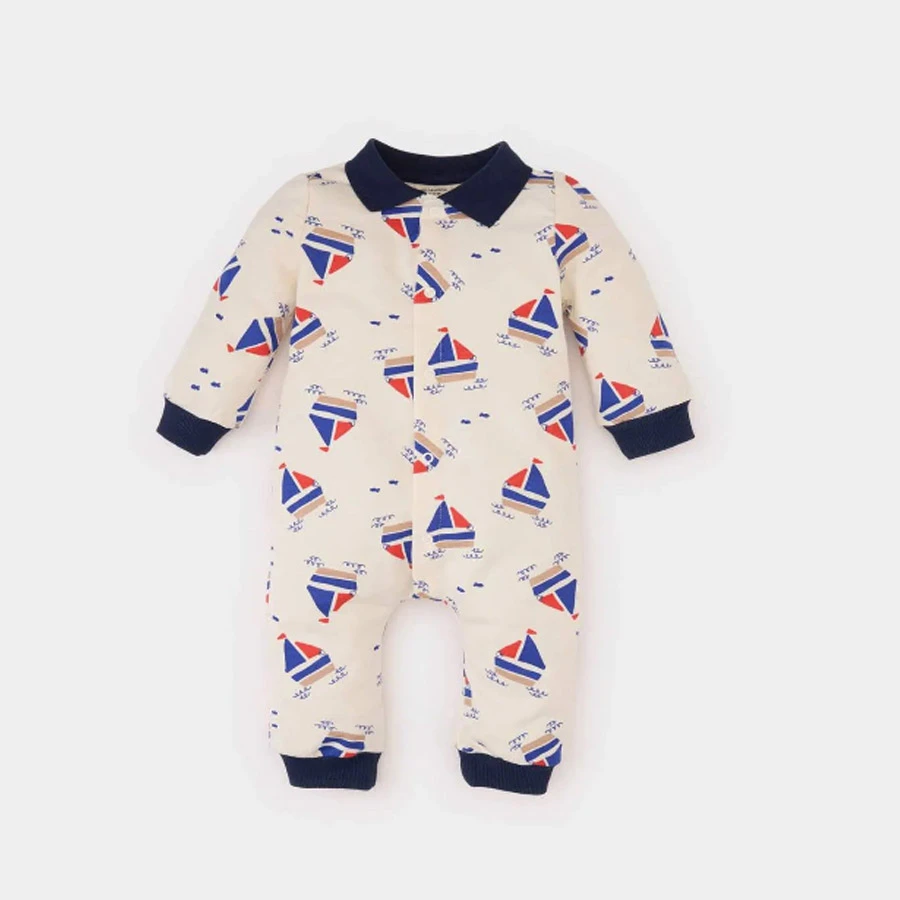 Defacto Baby Boy Newborn Printed Long Sleeve Romper