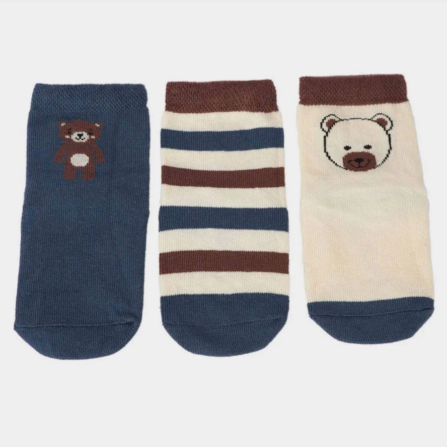 Defacto Baby Boy Anti-Slip Sole 3-Piece Cotton Long Socks