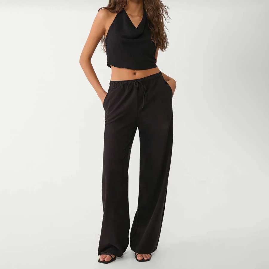 Stradivarius Long Draped Stylish Trousers