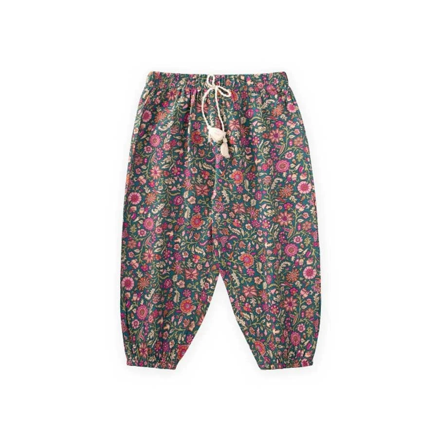 Cigit Patterned Ankle Length Shalwar 3-9 Years Powder Pink