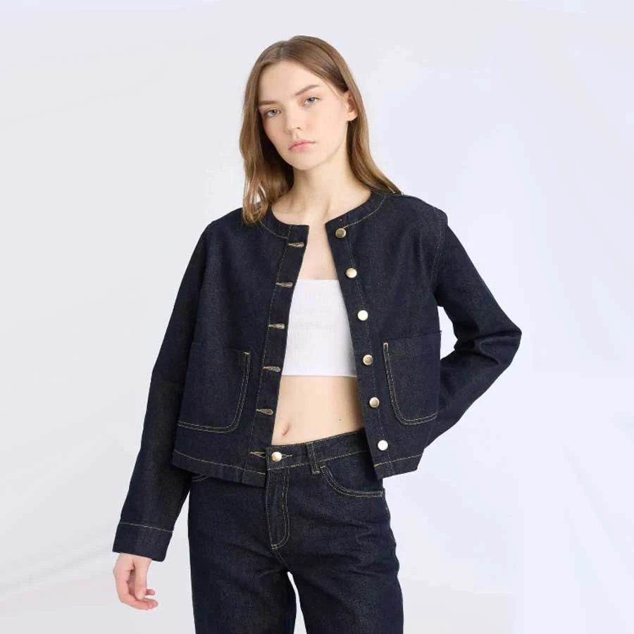 Defacto Crop Button Pocket Jean Jacket