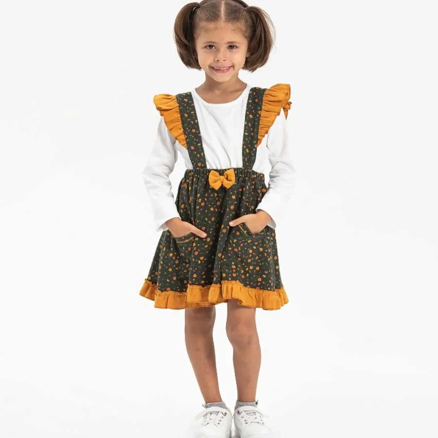 Elis Şile Bezi Miray Flannel Children’s Autumn and Winter Salopet Skirt