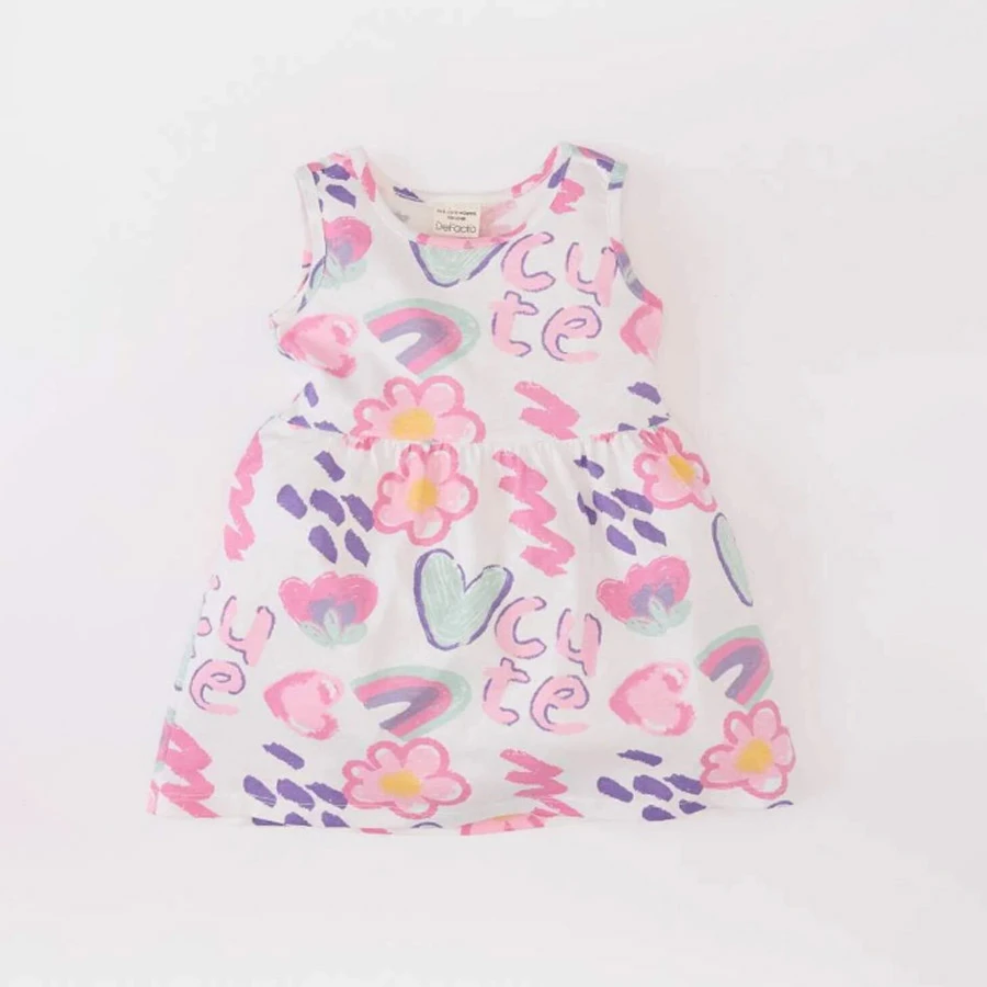 Defacto New Season Baby Girl Patterned Sleeveless Dress