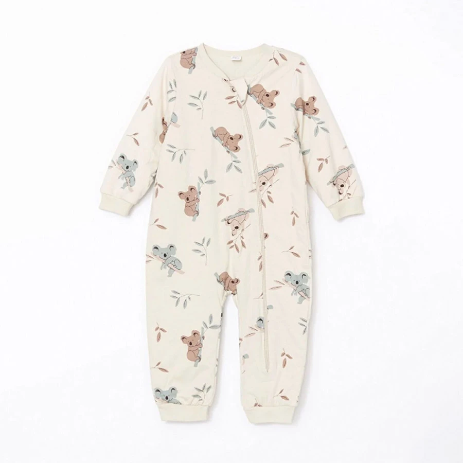LC Waikiki – Beige 1.6 Tog Printed Baby Boy Jumpsuit